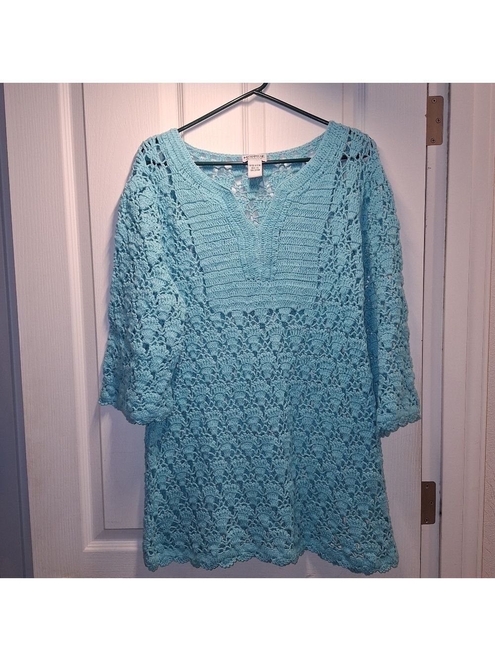 Monroe and Main Knit Cutout Sweater Teal Cover Up XL